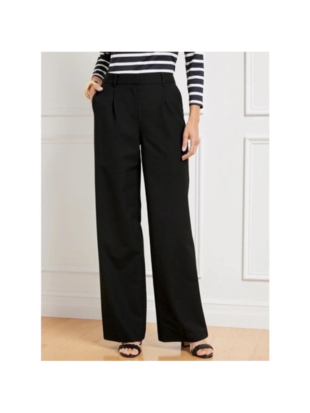 Talbots Weston Black Wide-Leg Dress Pants 14p petite